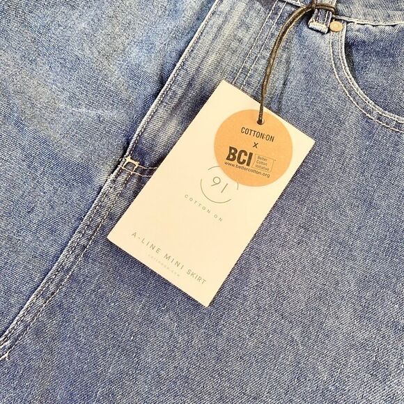 NWT's Cotton On A-line Denim mini skirt 4 - Picture 2 of 7